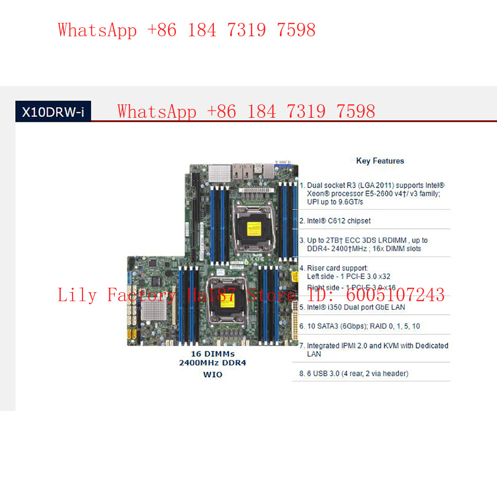 لوحة C612 2011 E5-2600 16 DIMM - مراجعة Ddr4 2400Mhz وسعره